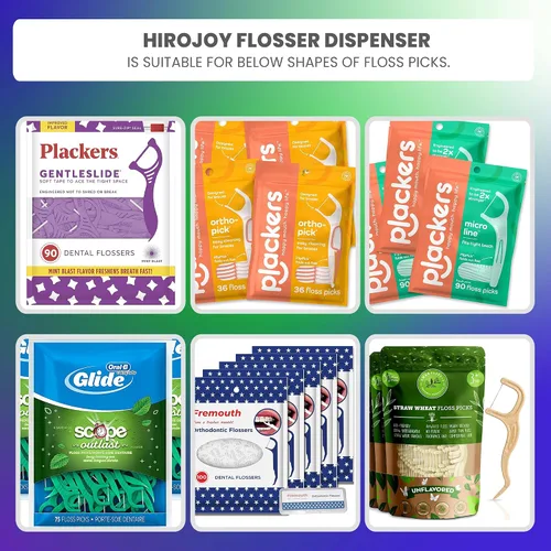Vista 5 de Soporte para púas de hilo dental, dispensador de púas de hilo dental para limpiar los dientes, estuche de púas de hilo dental de viaje, dispensador