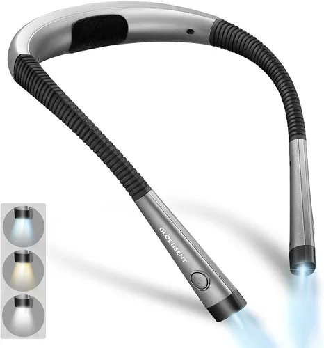 Vista 8 de Glocusent Luz LED de lectura para el cuello, luz de libro para leer en la cama (paquete de 2)