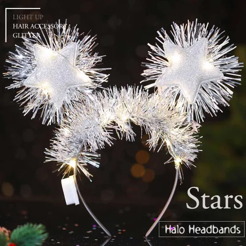 Vista 6 de Uranian Diadema de estrella iluminada, cabeza de estrella, Bopper, diadema de estrella LED, brillante, fiesta de cumpleaños, accesorios
