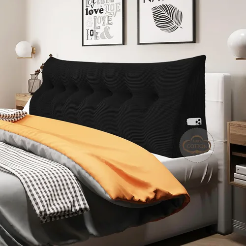 Vista 13 de WOWMAX - Almohada triangular para cabecero; almohada en forma de cuña para cabecero; almohada grande de refuerzo para cama, almohada