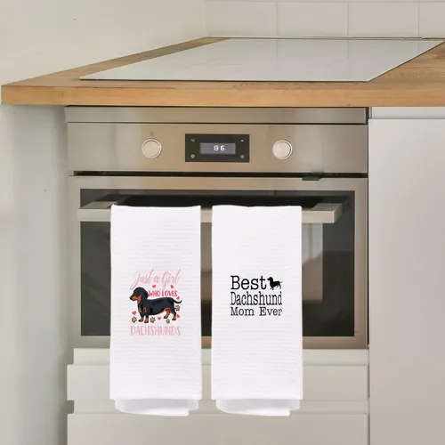 Vista 2 de Decoración de perro salchicha, regalos de perro salchicha, regalos para mujeres, perro salchicha, toallas de cocina, juegos de toallas de cocina