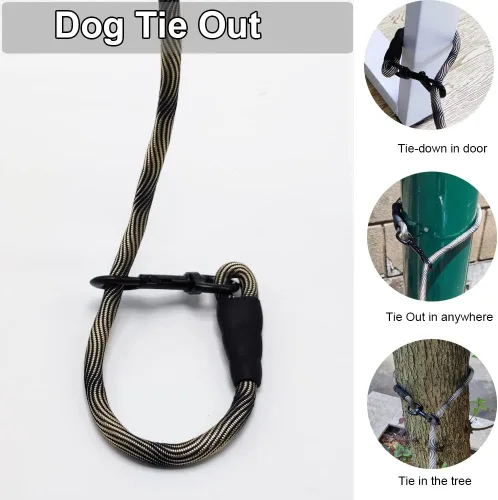 Vista 4 de BTINESFUL Correa de Amarre para Perro, Cuerda de Control Correa de Cuerda Larga, 8ft 12ft 20ft 30ft 50ft 75ft Correa para Perros de Patio - Perros