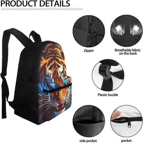 Vista 99 de FOR U DESIGNS Fuego baloncesto impreso niños escuela mochilas viaje mochila libro bolsa