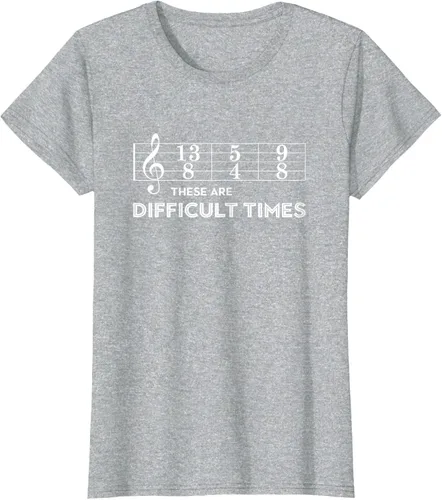 Vista 25 de Musician - Camiseta con texto en inglés "These are Difficult Times", talla S