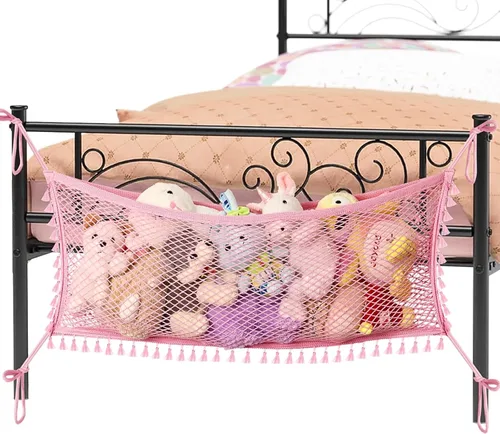 Vista 10 de Red de almacenamiento de animales de peluche para niños, red organizadora de juguetes de noche, almacena cuidadosamente tus animales de peluche, red