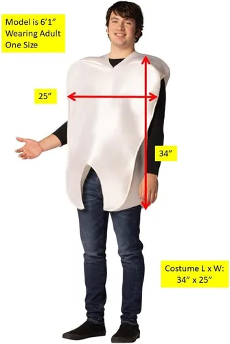 Vista 4 de Rasta Imposta Disfraz de Halloween de dientes de dentista, dientes blancos nacarados, novedoso, fiesta, divertido para hombre y mujer, talla única