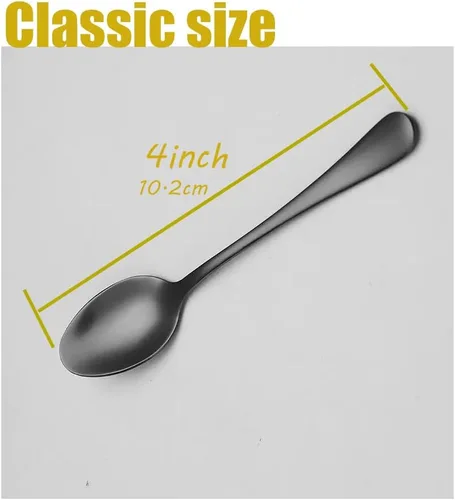 Vista 2 de Wesdxc56 Demitasse - Cucharas de café expreso, mini cuchara de café, cucharas pequeñas de acero inoxidable de 4 pulgadas para postre, juego de 6