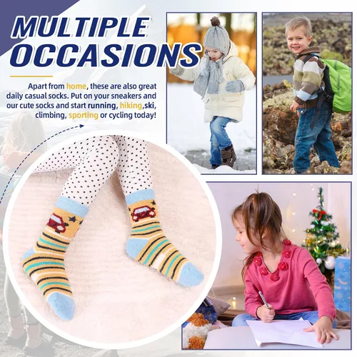 Vista 54 de Eocom 6 pares de calcetines de invierno cálidos de lana para niños y niñas