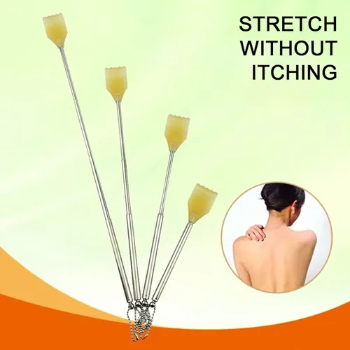 Vista 3 de Pequeño rascador de espalda extensible, masajeador de espalda con forma de garra, masajeadores manuales de espalda de acero inoxidable