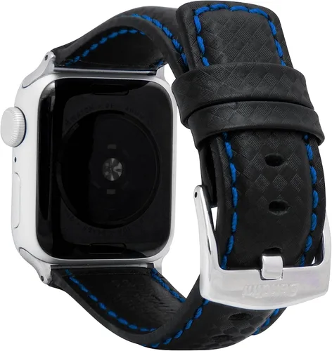 Vista 15 de Bandini Correa de cuero de fibra de carbono para hombre para Apple Watch de 1.732 in 1.772 in 1.654 in 1.614 in 1.575 in 1.496 in Ultra 1.929 in