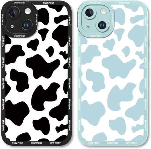 Vista 10 de Paquete de 2 bonitas fundas de teléfono para Apple iPhone 7/8 de 4.7 pulgadas, funda de silicona delgada y suave con estampado de vaca para mujer, a
