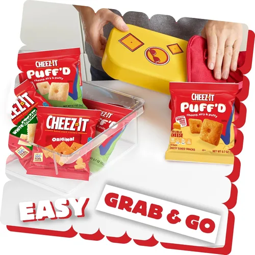 Vista 5 de Cheez-It - Galletas de queso horneadas, galletas saladas para merienda, paquete de variedad para oficina y niños, caja de 17.72 onzas (20 sobres)