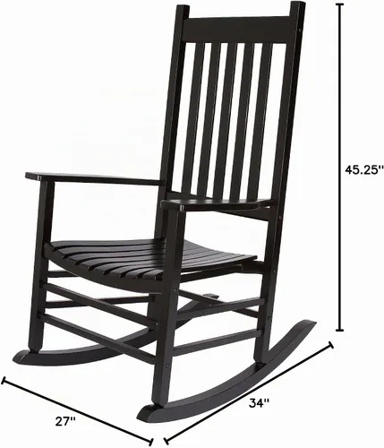 Vista 3 de Shine Company - Silla mecedora Vermont, color negro