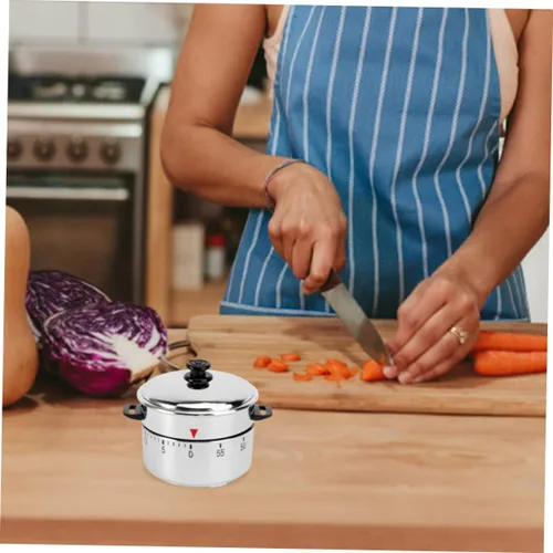 Vista 6 de SHOWERORO Temporizador de 2 piezas, herramientas para barbacoa, temporizadores digitales, cadenas de acero inoxidable, forma de cocina, temporizador