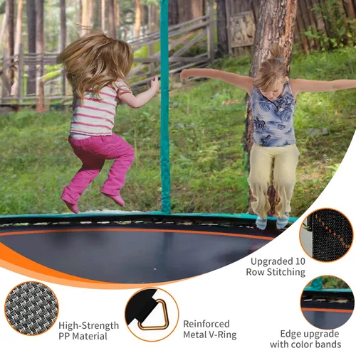 Vista 5 de Trampoline Mat Replacement，12.56FT Diameter Mat with 72 Rings，Fits 14FT Steel Frame,Fits 5.3"-5.7" Springs， Excluding Springs and Frame