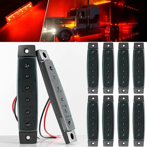 Vista 11 de BJZ luces LED para remolque verdes, 6 luces LED, barra de luz de señal de giro, indicador de luz de 3.8" para parte delantera y trasera