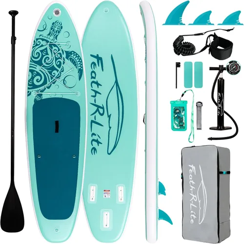 Vista 11 de FEATH-R-LITE Inflatable Stand Up Paddle Board with Beginner SUP Accessories