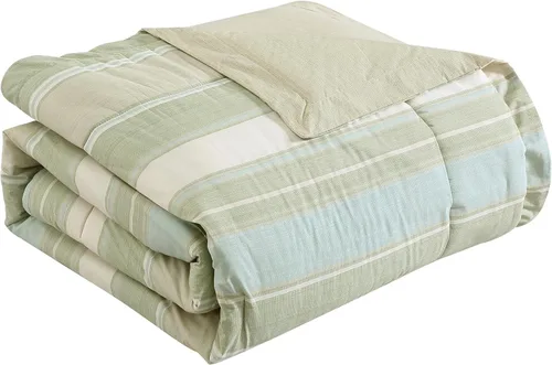 Vista 7 de Tommy Bahama - Juego de edredón King, ropa de cama reversible de algodón con fundas a juego y almohadas adicionales, juego de ropa de cama súper