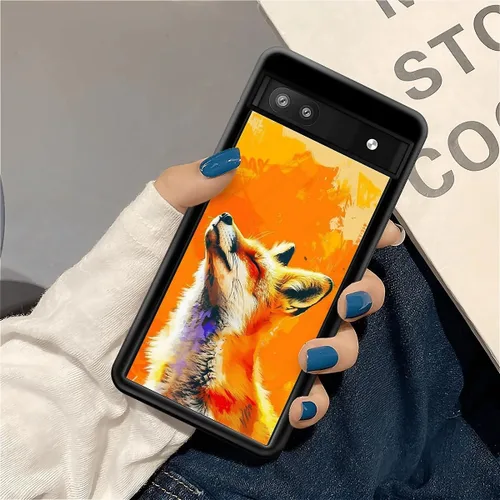 Vista 1448 de Compatible con Google Pixel 4A 5G Mobile Case Creative Acrylic Panel trasero Silicona Protección Grip especialmente diseñado para Google Pixel 4A 5G