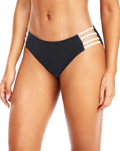 Vista 20 de Tempt Me Parte inferior de bikini con tiras para mujer, cobertura completa, parte inferior de traje de baño, parte inferior de bikini Negro-2