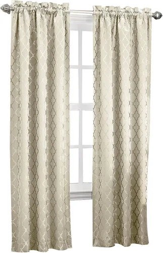 Vista 8 de Sun Zero Viviana Woven Trellis - Cortina con aislamiento térmico, 40 x 84 pulgadas, mineral