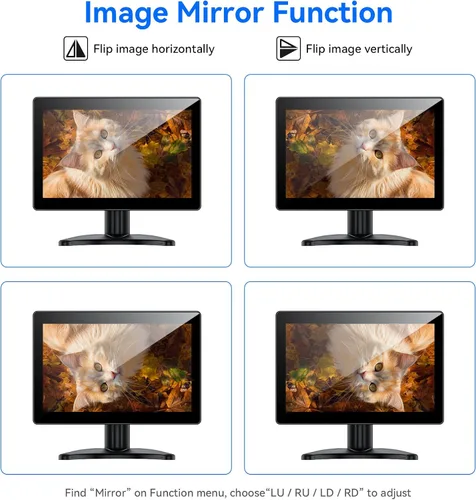 Vista 4 de Eyoyo Monitor de pantalla táctil pequeño de 10.1 pulgadas: pantalla IPS de 1280x800, táctil de 10 puntos, entrada HDMI VGA AV, altavoces