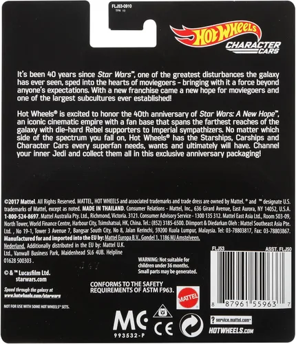 Vista 5 de Hot Wheels Carros de personajes de Star Wars 40ª Nueva Esperanza Vehículo Darth Vader