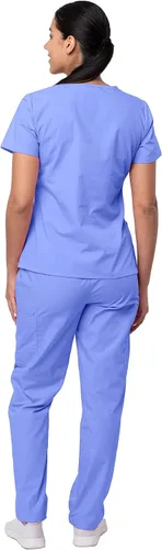 Vista 2 de Sivvan Scrubs for Women - Mock Wrap & Cargo Pants Scrub Set
