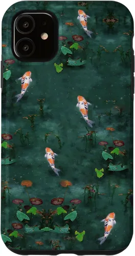 Vista 8 de Emerald Green Majestic Zen Water Garden Japanese Koi Fish Case for iPhone 17