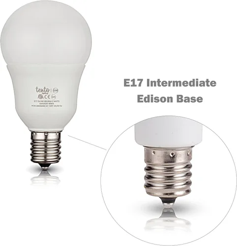 Vista 2 de Bombilla LED E17 de luz diurna 6000k 40 W de repuesto 5 vatios solamente Bombillas LED de globo de base intermedia E17 paquete de 4 bombillas LED