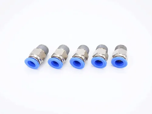 Vista 42 de Conexión de conexión de 1/2" OD x 1/2" macho NPT rosca, línea de agua recta macho neumática, conectores de empuje rápido (paquete de 4)