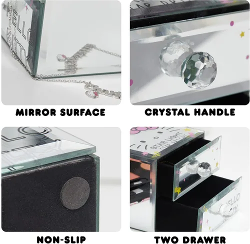Vista 5 de Sanrio Hello Kitty Star Bright Mirror - Joyero de cristal con licencia oficial de Hello Kitty