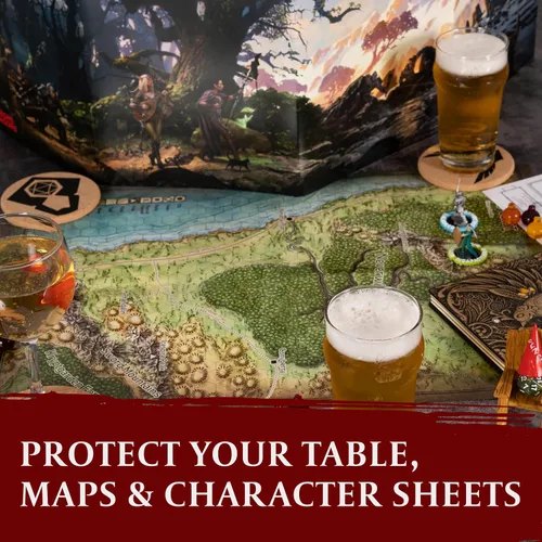 Vista 5 de HQ - Posavasos DND de corcho – Juego de 12 posavasos clase +1 DM Icon – Gran regalo nerd para jugadores de D&D, jugadores, DM, hombres o mujeres