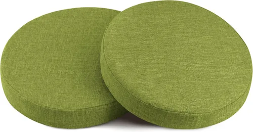 Vista 7 de OVOV Cojines redondos antideslizantes para sillas de comedor de 16 pulgadas Verde salvia