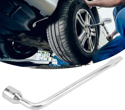 Vista 5 de Llave de llanta tipo L, llave de enchufe de 0.827 in para extracción de neumáticos de automóvil, camión, resistente, 45 #, herramienta de barra