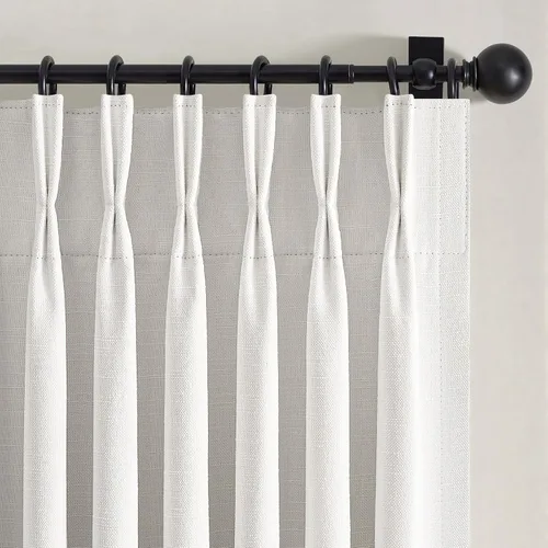 Vista 22 de Topfinel - Cortinas opacas plisadas de 96 pulgadas para dormitorio, 2 paneles Natural