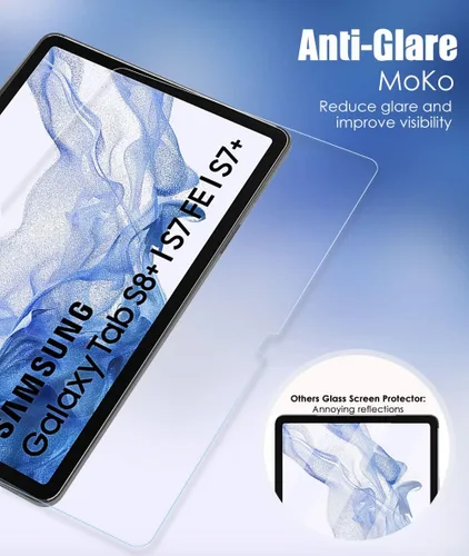 Vista 5 de MoKo Paquete de 1 protector de pantalla para Samsung Galaxy Tab S10 Plus de 12.4 pulgadas 2024/S9 FE Plus 5G/Tab S9 Plus/Tab S7 FE 5G/Tab S8 Plus