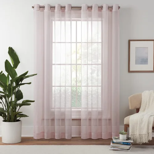 Vista 15 de Eclipse Livia - Cortina transparente con bolsillo para barra, 59 x 63 pulgadas, color negro