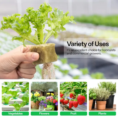 Vista 2 de VIVOSUN Cubos de Lana de Roca de 1.6", 28 Tapones Cubos Iniciadores de Cultivo de Lana de Piedra para Esquejes, Clonación, Propagación de Plantas