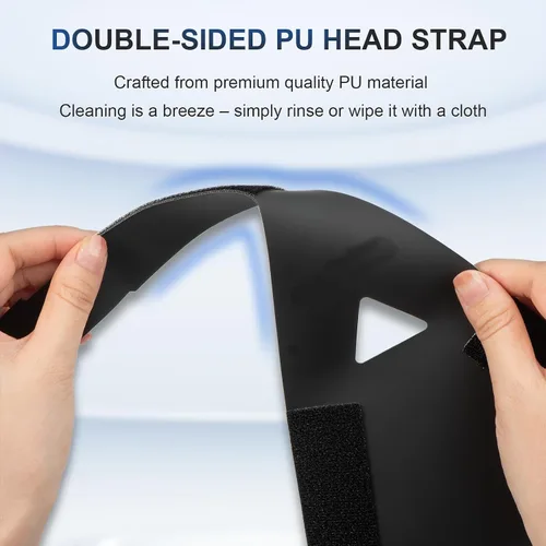 Vista 4 de KEOBSHPE Adjustable PU Head Strap for PS VR2, Headset Strap for PS VR2, Upgrade Headset Accessories for Playstation VR2 with Ergonomic Design