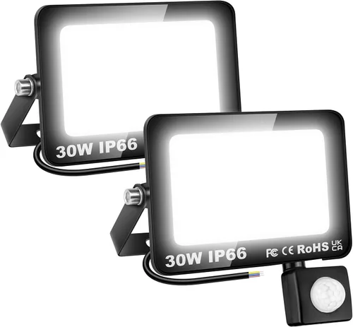 Vista 18 de Willpower 2 unids LED Floodlight 10W 1000lm LED luces de seguridad al aire libre con sensor de movimiento LED luz de trabajo IP66 impermeable PIR