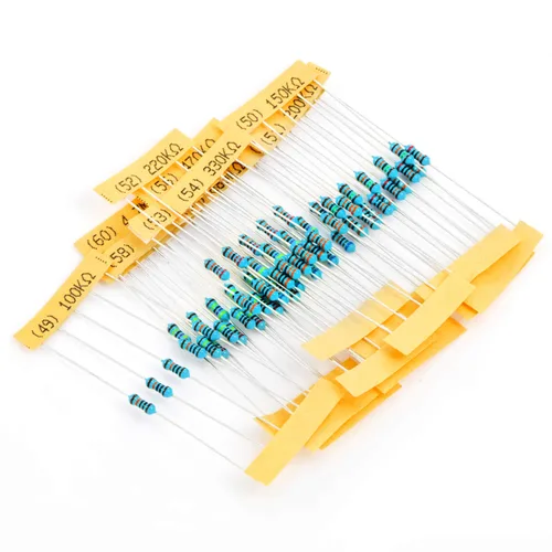 Vista 4 de Chanzon 60 valores 1/4W (0.25 vatios) Kit de resistencias fijas de película metálica 300 piezas 1R-4.7MR Ω ohmios ±1% Tolerancia 0.01 MF