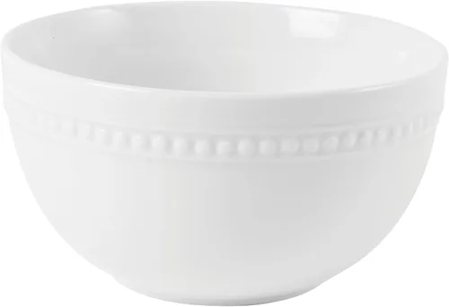 Vista 10 de Everyday White by Fitz and Floyd, juego de vajilla de 16 piezas con cuentas, servicio para 4