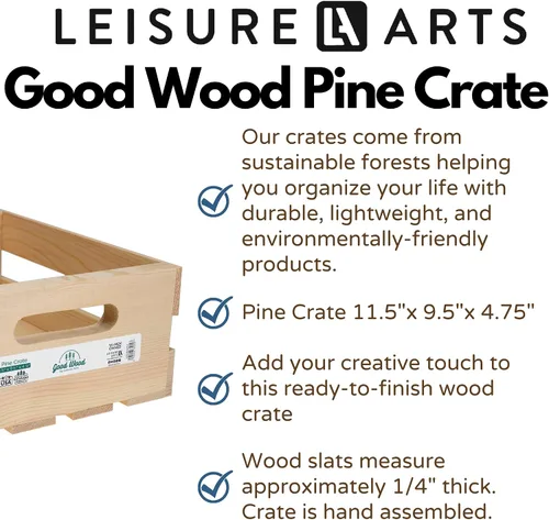 Vista 2 de LEISURE ARTS Buena caja de madera de madera, caja de madera sin terminar, cajas para exhibición, cajas para almacenamiento, madera sin terminar