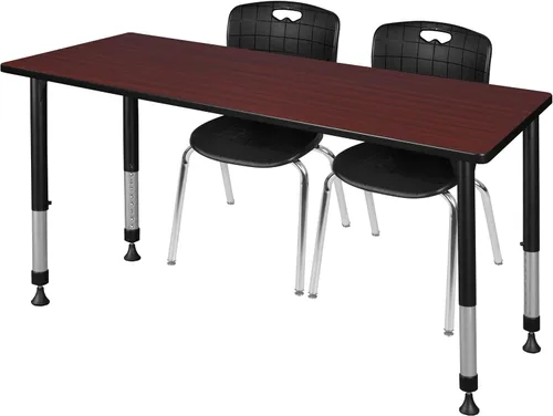 Vista 24 de Regency Kee - Juego de mesa de aula ajustable en altura con dos sillas Andy de 18 pulgadas, 60 x 30 pulgadas, cereza/negro Cerezo/Negro