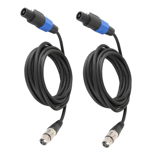 Vista 15 de HBU Paquete de 1 cable Speakon a XLR hembra, cable de audio Speak-ON macho a conector XLR de 3 polos, estudio Pro PA DJ, cable de extensión
