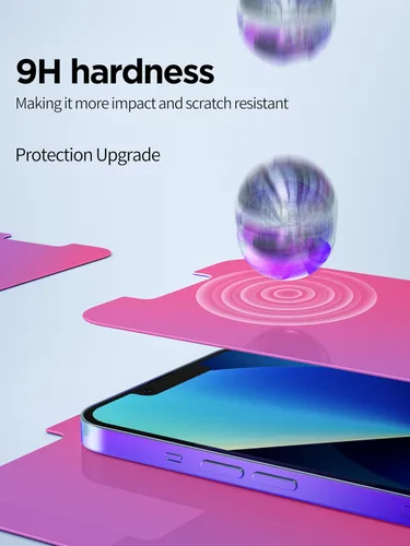 Vista 4 de PDDKISS Protector de pantalla de privacidad compatible con iPhone 12/iPhone 12 Pro, vidrio templado de 6.1 pulgadas, gradiente rosa, antiespía, anti