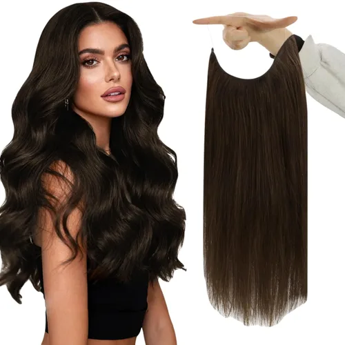 Vista 56 de Fshine - Extensiones de cabello con hilo invisible de 12 pulgadas, color rubio ceniza con reflejos de rubio decolorado, pieza de cabello humano real