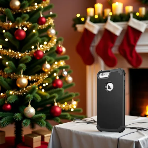 Vista 2 de IDweel Funda para iPhone 6S Plus con protector de pantalla de vidrio templado, para iPhone 6 Plus, 3 en 1, a prueba de golpes, delgada, híbrida
