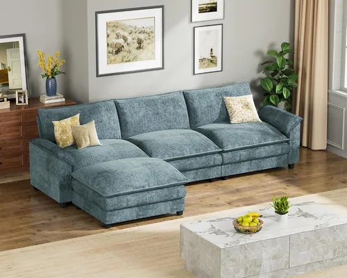 Vista 21 de Homall Sofá Seccional Modular de 80", Sofá Biplaza con Cojín de Doble Capa, Combinación DIY de Chenille Profundo Sofá Nube de 2 Asientos para Sala